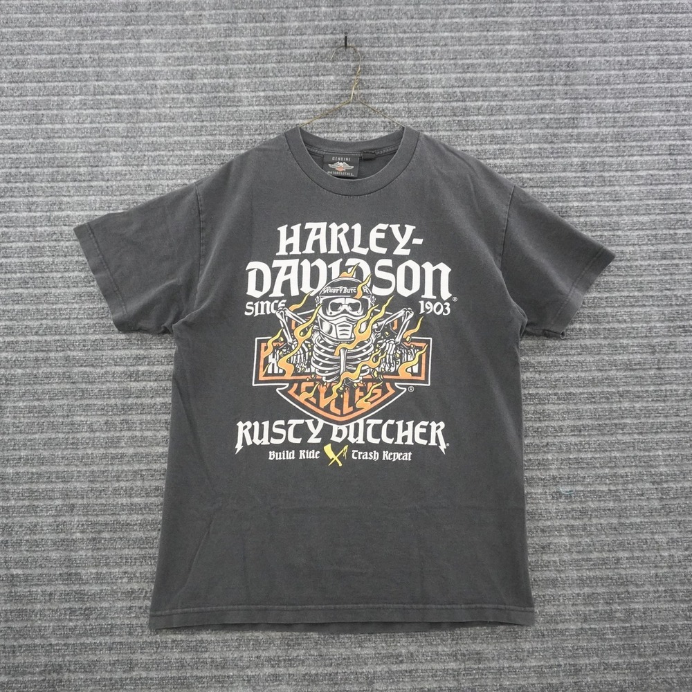 Harley-Davidson Rusty Butcher T-Shirt Mens L Black Graphic Tee